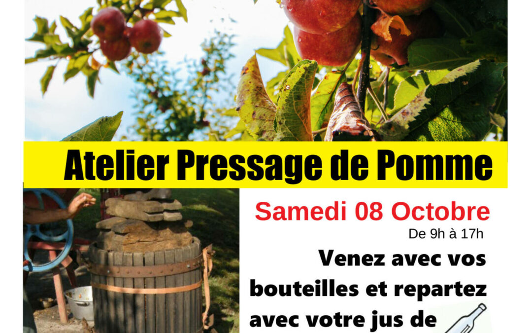 Atelier pressage pommes samedi 8 octobre 2022